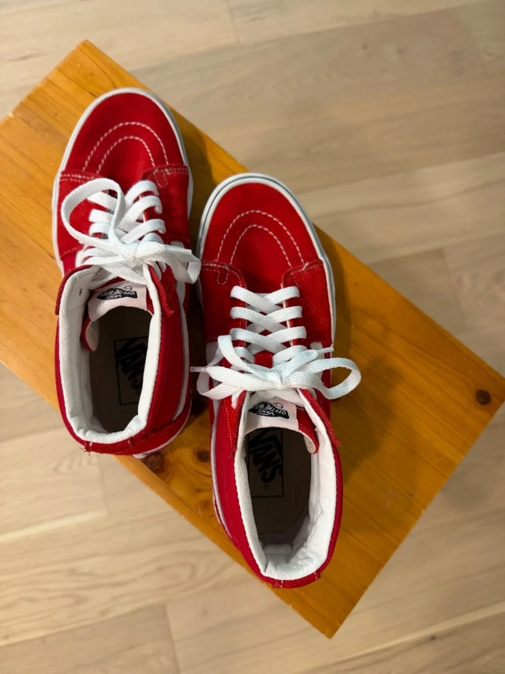 Vans Sk8-Hi Red High Top Sneakers - Picture 3 of 6